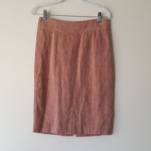 Charles Nolan pink linen pencil skirt sz 2